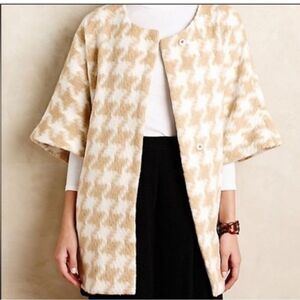 Elevenses Anthropologie Houndstooth wrap coat size M/L